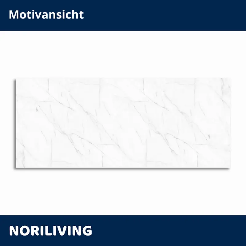 Rechteckiges Wandbild in weißer Marmoroptik