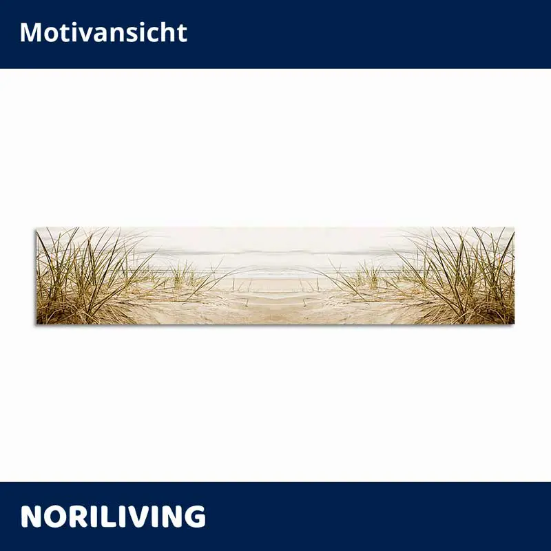 Leinwandbild Panorama Dünen und Strandgras