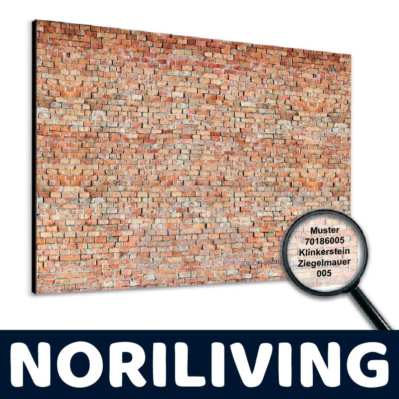 Muster 70186005 Klinkerstein Ziegelmauer 005 Wandbild von NORILIVING Wandbild mit Klinkerstein Ziegelmauer-Muster von NORILIVING, Modellnummer 70186005