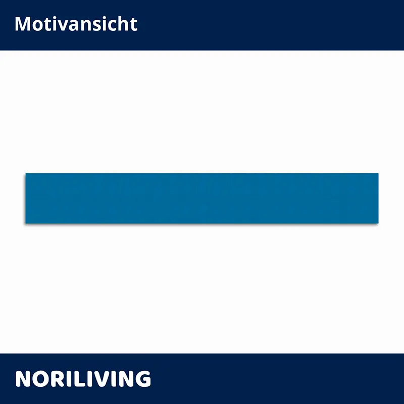 Blaues rechteckiges Wandbild auf weißem Hintergrund