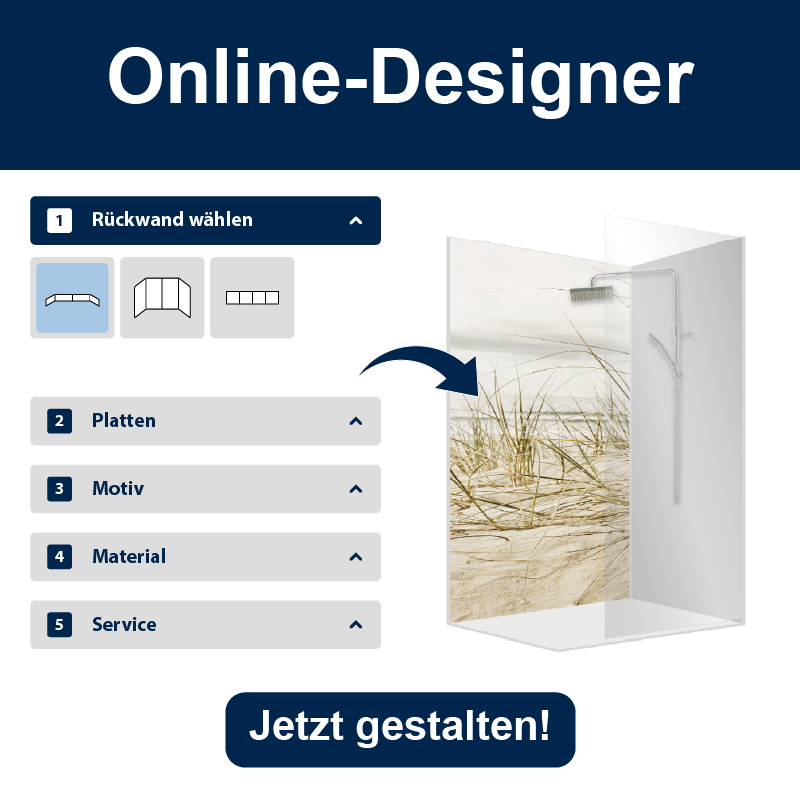 Designer Dusche Rückwand 